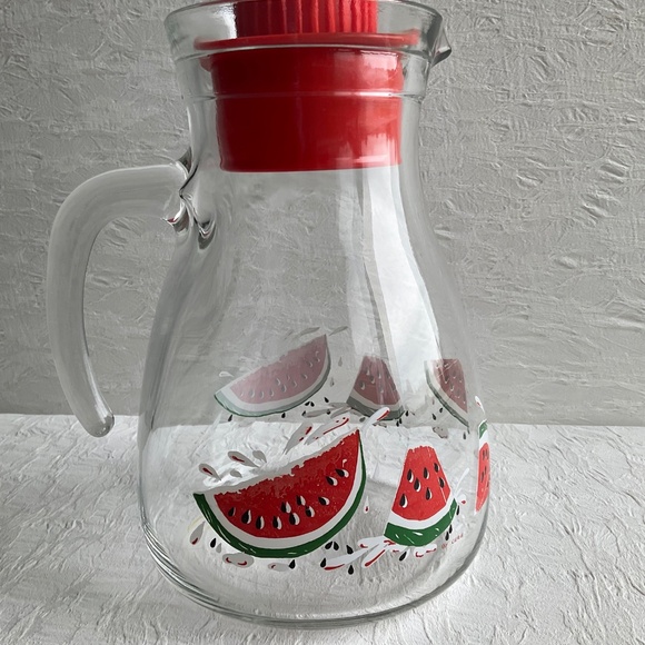 CERVE Italy Vintage Glass Serving Pitcher Juice / Water Carafe Watermelon Decor - Picture 4 of 13